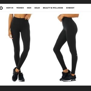 ALO Yoga Black High Waisted Waffle Leggings. Size XS.